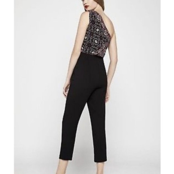 Crop Capri One Shoulder High Waist Jumpsuit 2 Maximalist - Picture 2 of 11